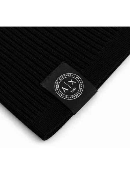 Armani Exchange Fular circular cu adaos de lână negru