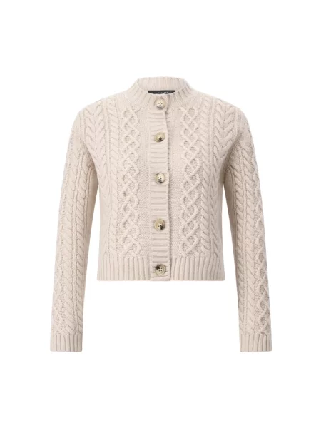 Kurtka o kroju regular fit z dzianiny z czystej wełny model ‘ABITO’ Weekend Max Mara beżowa