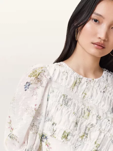 Сукня AllSaints SERENE midi розкльошена білий