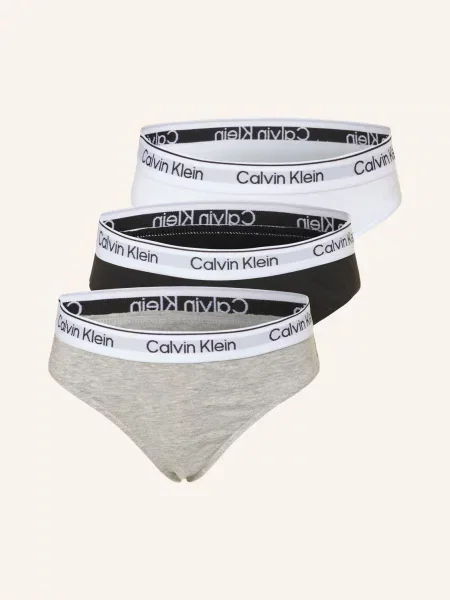 Calvin Klein Figi Icon Cotton Stretch 3 Szt. schwarz białe