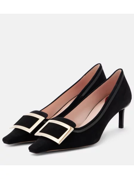 Pantofi cu toc Roger Vivier din piele de căprioară negru