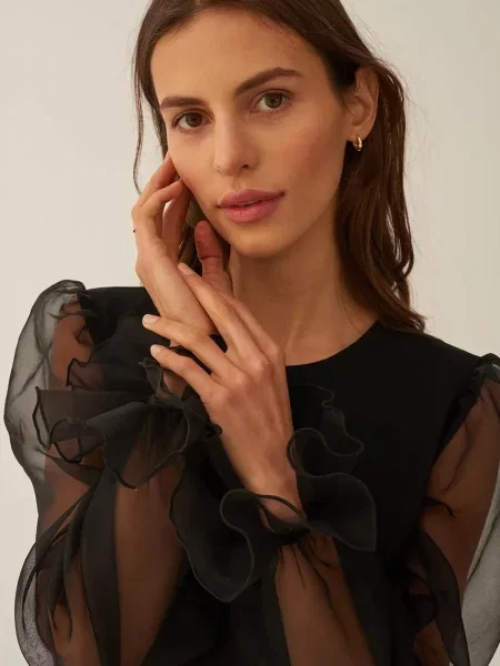 Шовкова однотонна блуза Undress Code чорна