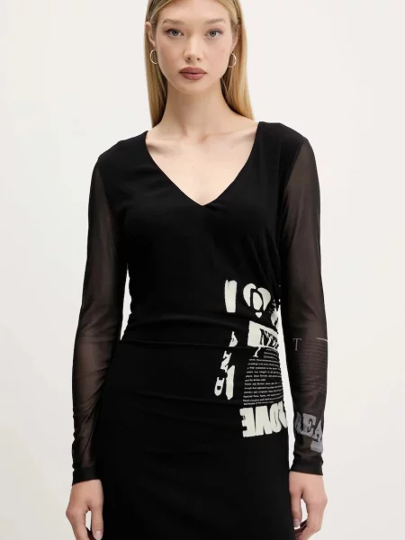 Макси платье Desigual клеш черное