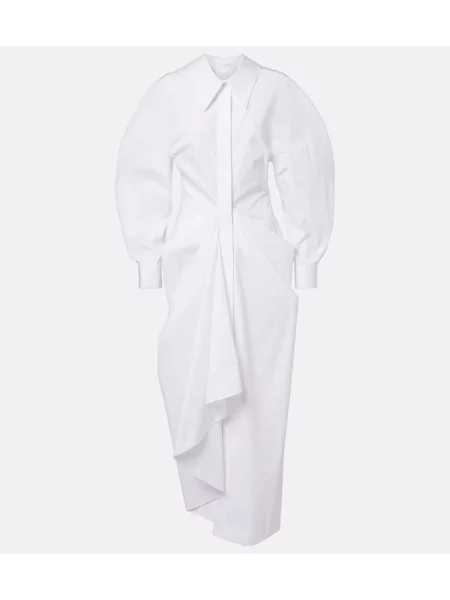 Drapované oblekové košeľové šaty Givenchy popelín biela
