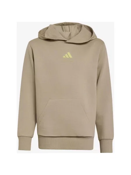 Bluza z kapturem dziecięca adidas Slogan Fleece beżowy