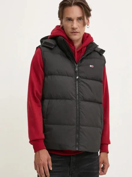 Péřová vesta Tommy Jeans černá