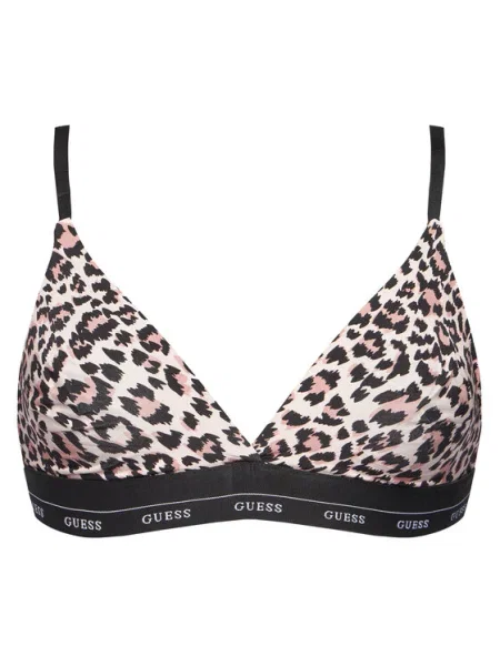 Сутиен Guess JANE кафяво с десен розово