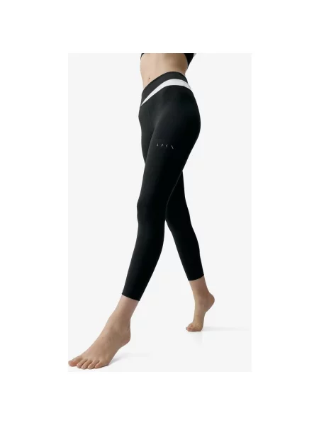 Legginsy długie Born Living Yoga Kate czarno-białe S białe