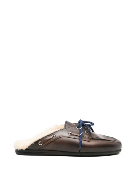 Мюли Posa с връзки с дантела кафяво