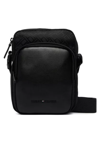 Tommy Hilfiger Мъжка чантичка Th Nylon Jaquard Mini Reporter черен