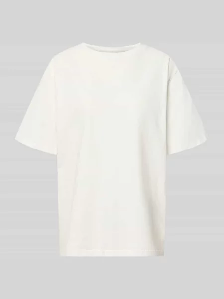 Oversized t-shirt z tylnym wyhaftowanym logo model Flower' Oh April biała