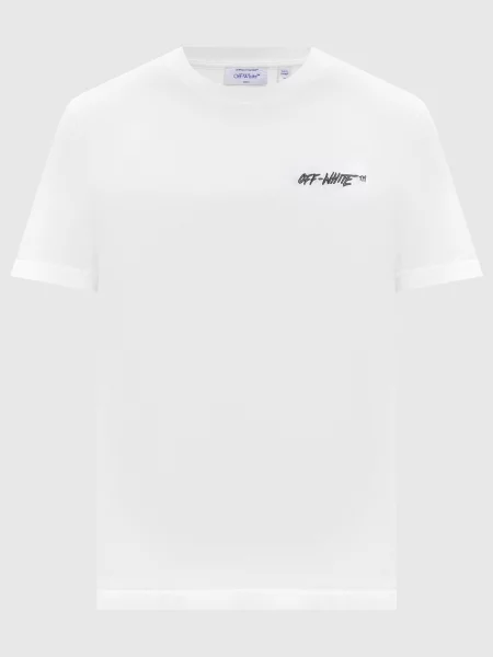 Футболка з вишивкою логотипа Off-white біла