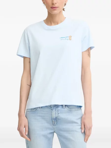 Tricou Mc2 Saint Barth cu imagine cu decolteu rotund albastru