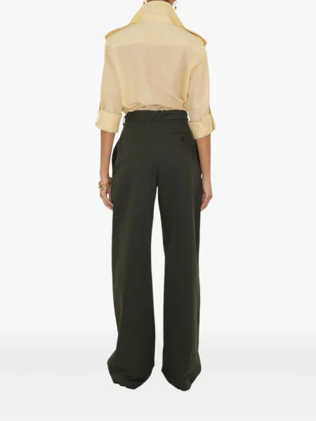 Pantaloni Burberry plisate verde