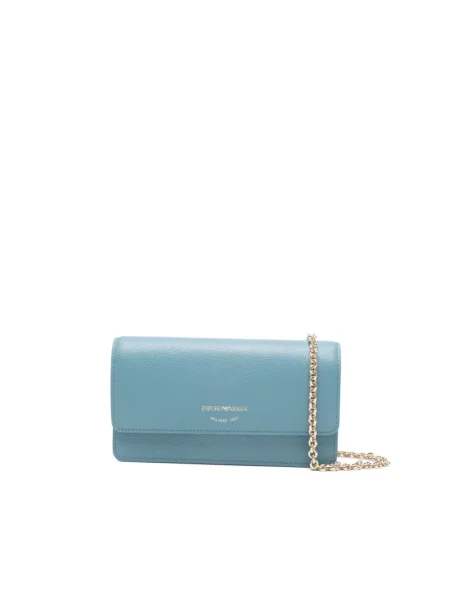 Emporio Armani kopertówka skórzana niebieska