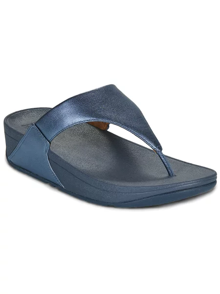 Kožené šľapky Fitflop modrá