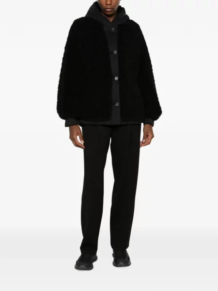 Reversibil pulover Macron din piele de oaie negru
