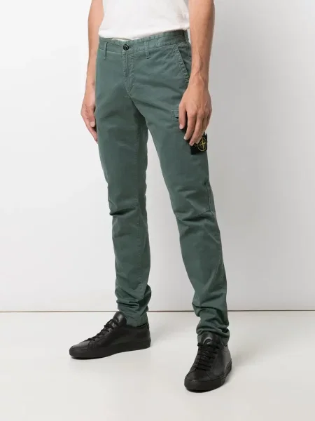 Spodnie cargo Stone Island z kamieniami zwężane zielone