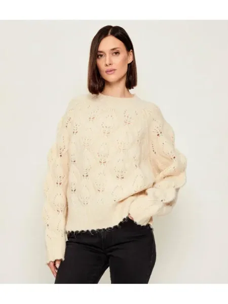 Silvian Heach Pulover | Oversize fit cu adaos de lână bej