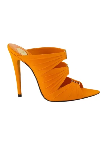 Klapki mules Saint Laurent pomarańczowe