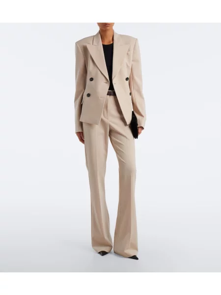 Volneni dvoredni blazer Sportmax bež