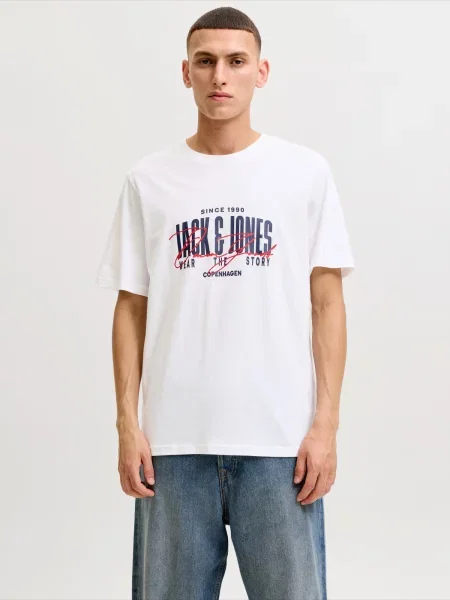 JACK & JONES Tricou JJAEro verde închis / roșu / negru alb