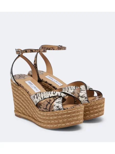 Espadrile Jimmy Choo din piele cu imagine cu model piele de șarpe