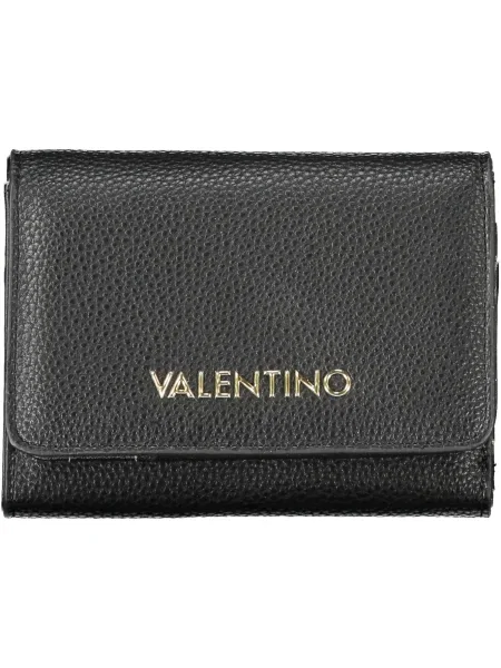 Lniany portfel Valentino czarny