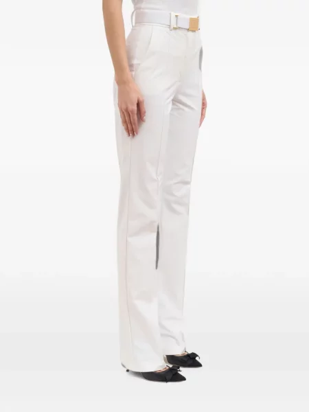 Cu centură pantaloni Elisabetta Franchi alb