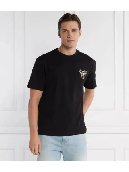 GUESS Tricou SS CN SMALL ABSTRACT negru