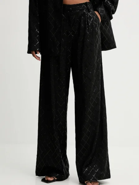 Панталон Rotate Wide Leg Sequins Pants черно