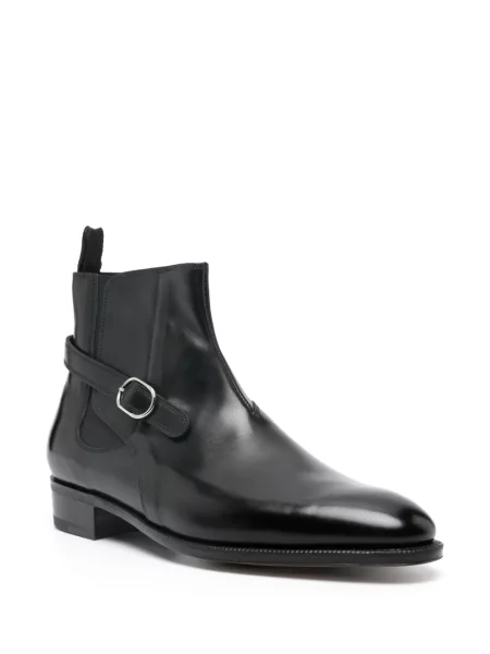 Iš natūralios odos auliniai batai John Lobb su sagtimis juoda