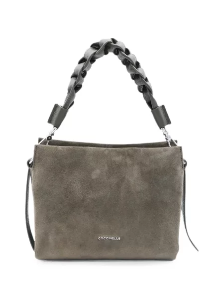 Τσάντα shopper Coccinelle σουέτ πλεγμένο καφέ