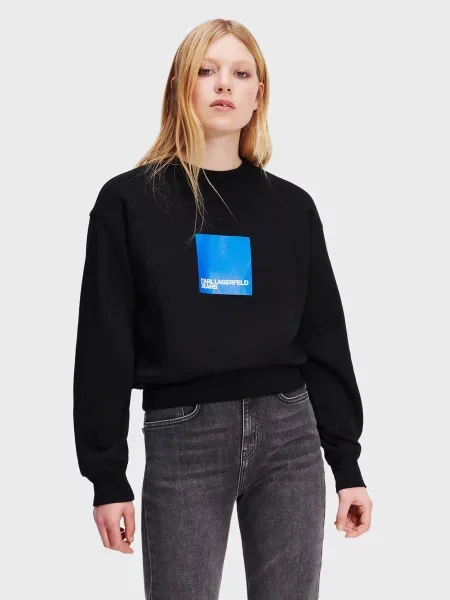 Світшот Karl Lagerfeld Jeans бавовна/поліестер чорний