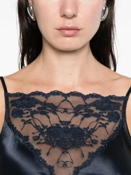 Top By Malene Birger din dantelă albastru