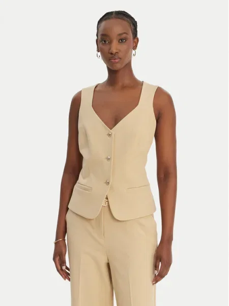 Guess Vestă elegantă bej