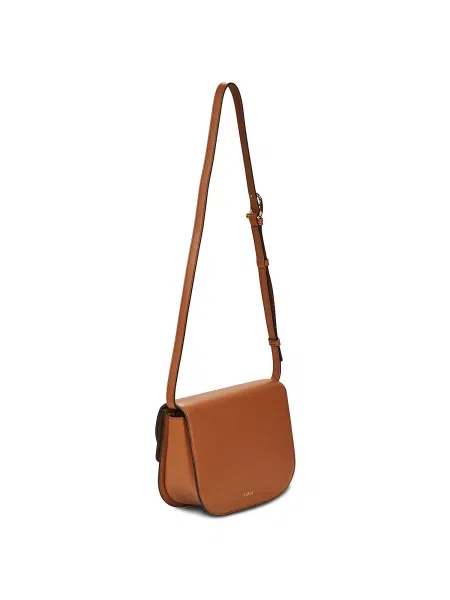 Furla De piele geantă poștaș FURLA SFERA maro