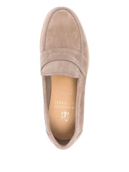 Pantofi loafer Brunello Cucinelli din piele fără toc