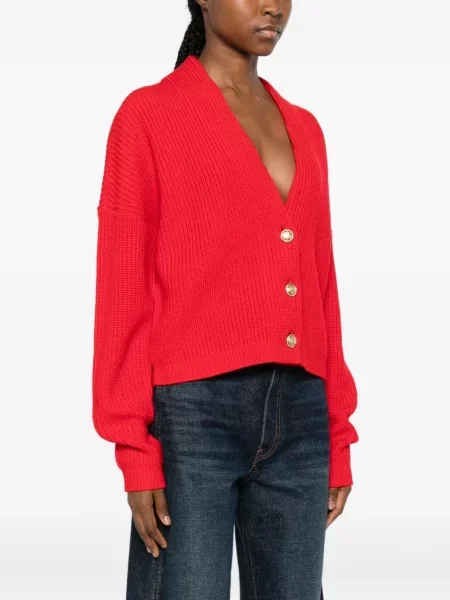 Cardigan Alice + Olivia cu decolteu în V roșu