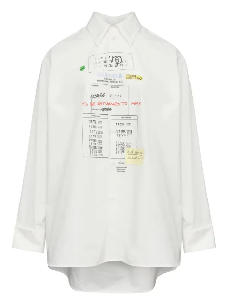 Cămașă Mm6 Maison Margiela cu imagine alb