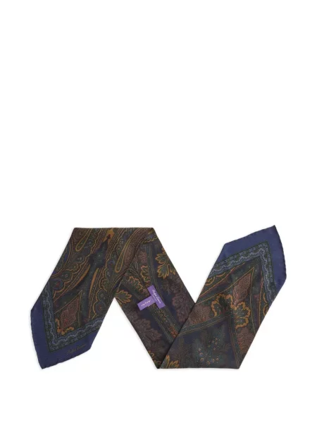 Fular Ralph Lauren Purple Label de mătase cu imagine cu model paisley albastru