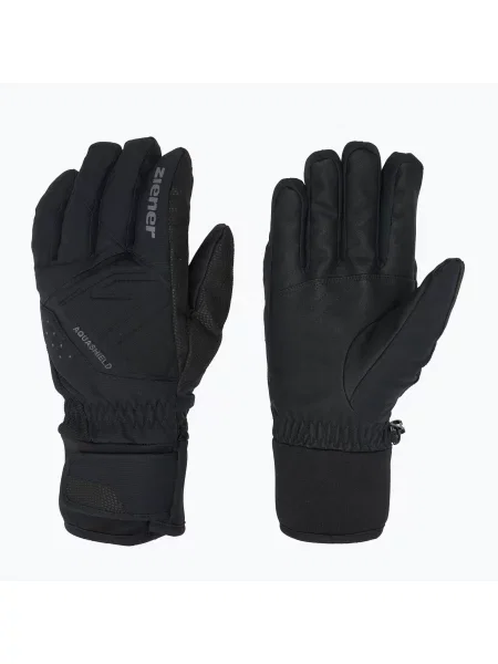 Мъжки скиорски ръкавици ZIENER Gatis Aquashield black черно