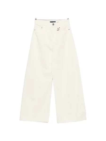 Blugi cu picior larg Sportmax cu autograf alb