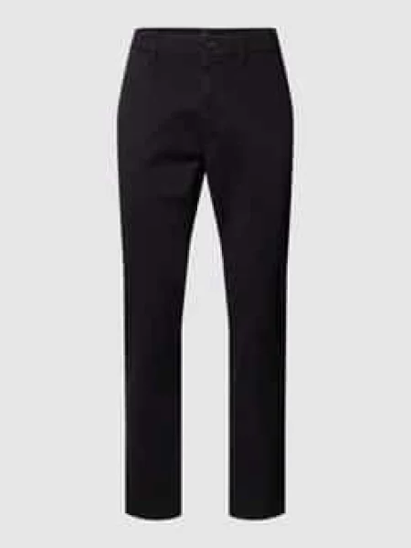 Chinosy o kroju tapered fit z wpuszczanymi w stylu francuskim Boss Orange czarne