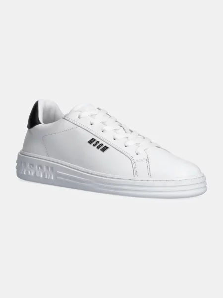 Kožené sneakers boty MSGM bílá