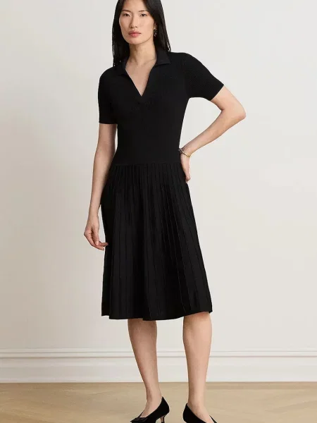 Lauren Ralph Lauren rochie cu vâscoză negru