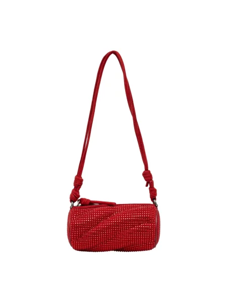 Fiorucci torebka zamszowa Suede Rhinestone Micro Mella czerwony