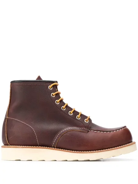 Botine Red Wing Shoes cu șireturi din dantelă clasici roșu