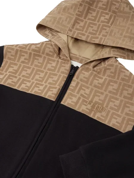 Bluza z kapturem dziecięca Fendi czarna