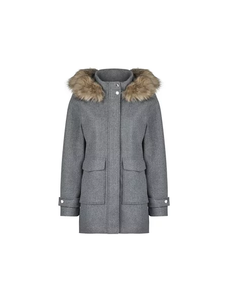 Parka Only s kapuco iz krzna siva